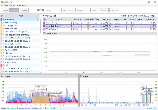 inSSIDer Plus Screenshot